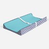 Bacati - Liam Solid Aqua/Navy Quilted Changing Pad Cover - 3 of 4