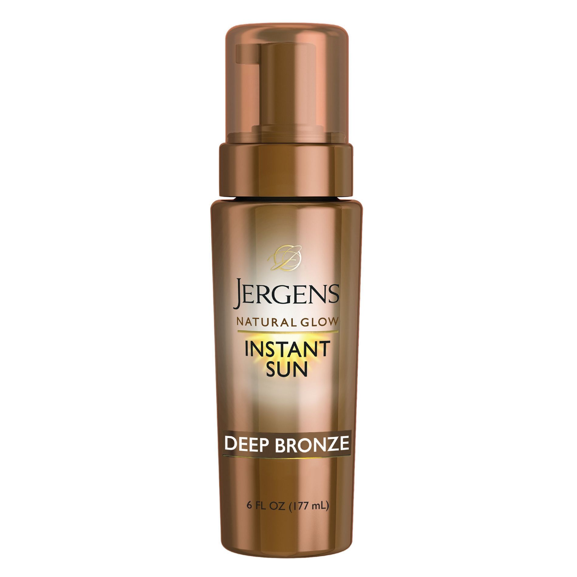 Jergens Natural Glow Instant Moisturizing Self Tanner Tanning Foam - Deep Bronze - 6 fl oz