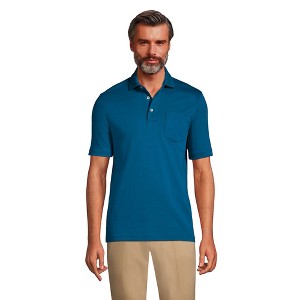 Lands' End Men's Short Sleeve Cotton Supima Polo Shirt with Pocket - 1 of 4