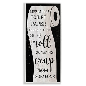 Stupell Industries Like Toilet Paper Funny Bathroom, 10" x 24" - 1 of 4