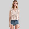 Anna-Kaci Women's Swiss Dot Sleeveless Top with Ruffle Trim and Tie Waist - 2 of 4