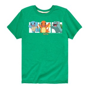 Boys' - Pokémon - Squirtle Charmander Bulbasaur Kanto Region Starters Short Sleeve Graphic T-Shirt - 1 of 4
