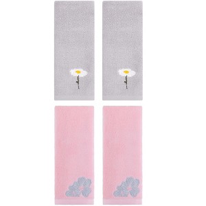 REGALWOVEN Cotton Soft Absorbent Floral Pattern Hand Towel 13" x 30" - 1 of 4
