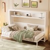 TiramisuBest Upholstered Wingback Bed Queen 54 High Headboard Textured Ivory Canvas Chenille Wood Base Rustic Modern Farmhouse - 4 of 4