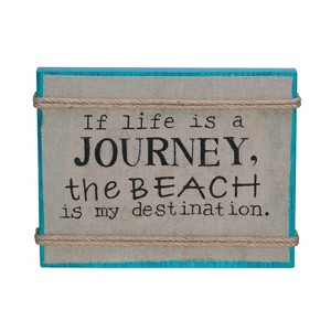 Beachcombers Box Coastal Plaque Sign Wall Hanging Decor Decoration For The Beach With Rope 9 x 7 x 1 Inches. - 1 of 1