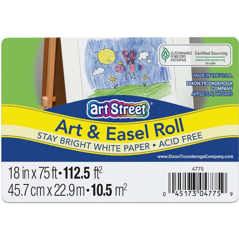 Art Street Super Value Easel Paper Roll, 18 Inches x 75 Feet, White, 3 of 6