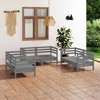 vidaXL Retro Style Solid Pinewood 6 Piece Patio Lounge Set in Gray - Comfortable Outdoor Furniture for Versatile Configuration & Easy Assembly - 2 of 4