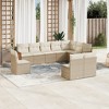 vidaXL 10 Piece Patio Sofa Set with Cushions Beige and Cream Poly Rattan - Without Table - 2 of 4