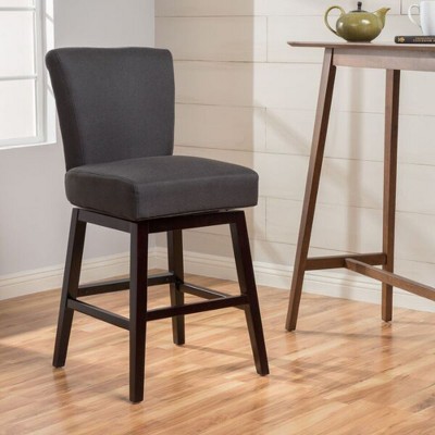 Anybear Swivel Charcoal Grey Fabric Bar Stool