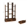 YONWAY Industrial Freestanding Open Display Shelving, Vintage Open Bookcase, Book Storage for Bedroom, Living Room, Home Office, Rustic Brown - 3 of 4