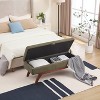 CAVINAS Rectangular Teddy Fabric Storage Ottoman Bench with Solid Wood Feet,Upholstered Storage Ottoman,Storage Benches for Living Room,Bedroom - 2 of 4