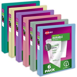 Avery Durable View 3 Ring Binders, 1 Inch Slant Rings, 250-Sheet Capacity, DuraHinge, 1.4 Inch Wide Spine, Customizable Clear Covers and Spine, - 1 of 4