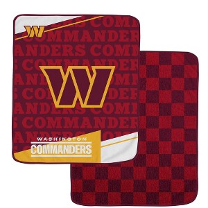NFL Washington Commanders Diagonal Ghost Checker Double Sided Ultra Cozy Blanket - 1 of 3