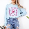 Simply Sage Market Women's Coquette In October We Wear Pink Long Sleeve Garment Dyed Tee - 2 of 3