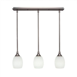 Toltec Lighting Any 3 - Light Chandelier in  Brushed Nickel with 5" White Linen  Shade - 1 of 1