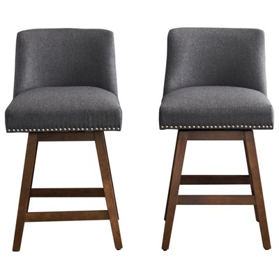 26 Inch Bar Stools Set of 2, 360-Degree Free Swivel Upholstered,Modern Counter Stool Bar,Fabric Upholstered Barstools,Modern Counter Stool Bar Chair