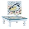 Wooden Floral Bird Pedestal Tray (Set of 2) - 2 of 4