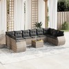 vidaXL Garden Sofa Set Grey PE rattan, powder-coated steel, acacia wood - 2 of 4