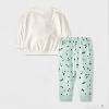 Baby Holiday Christmas Tree Fleece Sweatshirt & Fleece Jogger Pants Set - Cat & Jack™ Cream - 2 of 4