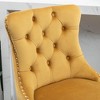 Resenkos Counter Bar Stools, Counter Stool,Upholstered Barstools with Button Tufted Decoration and Wooden Legs, Set of 2 (Gold) - 3 of 4