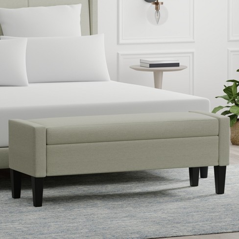 Bedroom storage bench online with arms