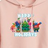 Women's - Trolls - Happy Holidays Branch and Friends Cropped Graphic Hoodie - 2 of 3