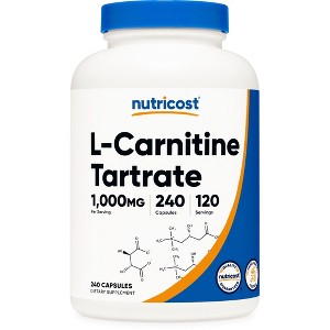 Nutricost L-Carnitine Tartrate Capsules (500 MG) (240 Capsules) - 1 of 4
