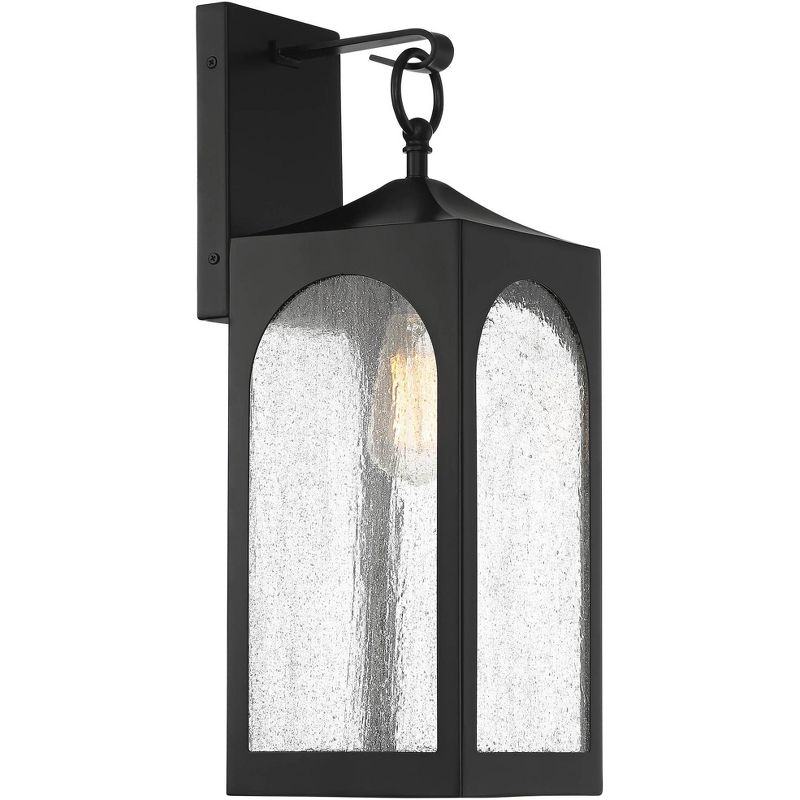 Possini Euro Design Tyne Modern Outdoor Wall Light Fixture Matte Black 20 1/2" Clear Seedy Glass for Post Exterior Barn Deck House Porch Yard Patio, 5 of 9