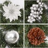 COZONY 6FT Pre-Lit Christmas Garland with 20 LED Lights, Artificial Pine Garland with Pinecones, Berries & Poinsettias, Holiday Decoration - 3 of 4