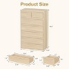 Drawer Dresser for Bedroom, Natural 5 Chest of Drawers Tall with Large Drawers Storage, Modern Dresser Organizer for Living Room, , Entryway - 4 of 4