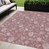 Blush Pink And Mauve Floral Washable Indoor Outdoor Area Rug - 2 of 4