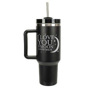 Elanze Designs I Love You to The Moon and Back Stars 40 oz. Stainless Steel, Large Water Bottle Coffee Mug, Spill & Leak Resistant, Thermal Travel - 1 of 1