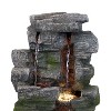 Sunnydaze Indoor Home Office Polyresin Towering Cave Waterfall Tabletop Water Fountain with LED Light - 14" - image 4 of 4