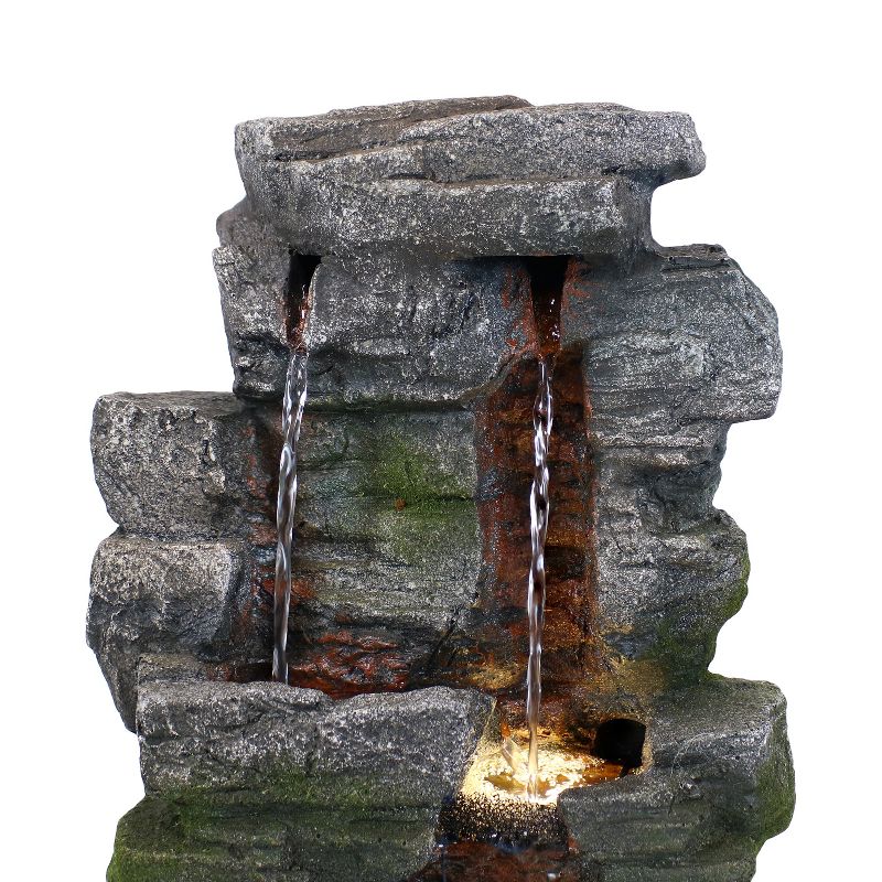 Sunnydaze Indoor Home Office Polyresin Towering Cave Waterfall Tabletop Water Fountain with LED Light - 14", 6 of 17