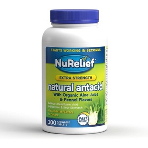 Nurelief Antacid 750mg Chewable Tablet Extra Strength, 100 Ct - 1 of 4