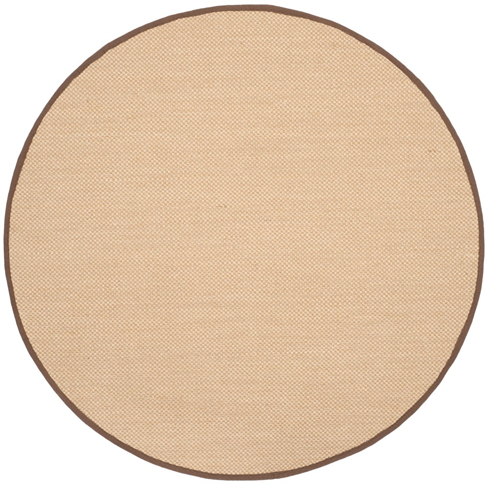 4' Round Solid Loomed Area Rug Maize/Brown - Safavieh