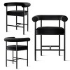 Set of 3 Velvet Upholstered Counter Height Stools, Modern Kitchen Island Stools with Armrests and Footrest for Home Bar-Maison Boucle - 4 of 4