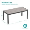Sonkuki Patio Rectangular Coffee Table, Wood Grain Top Modern Industrial Style w/Metal Frame - 3 of 4