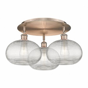 Ithaca - 3 Light Flush Mount In Industrial Style-10.5 Inches Tall and 21.75 Inches Wide - 1 of 1