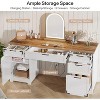 Tribesigns 59-Inch Vanity Desk with 5 Drawers, Modern Makeup Table with Charging Station, Dressing Table for Bedroom (No Mirror) - 2 of 4
