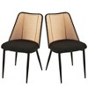 NicBex Boucle Rattan Dining Chairs Set of 2,Armless Upholstered Kitchen Chair with Natural Cane Back for Dining Room,Kitchen - 4 of 4