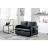 NicBex PU Leather Loveseat Sofa Modern Convertible Sleeper Sofa Bed with 2 Pillows and Side Pockets for Living Room,Black - 4 of 4