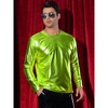 INSPIRE CHIC Men's Round Neck Long Sleeves Shining Disco Metallic T-Shirt - 3 of 4