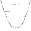 Wave Chain 925 Silver for Women - Adjustable Elegant Necklace 50cm No Pendant, Gift for Girlfriend, Wife, Mother Mother Day Valentine Day Anniversary - 2 of 4