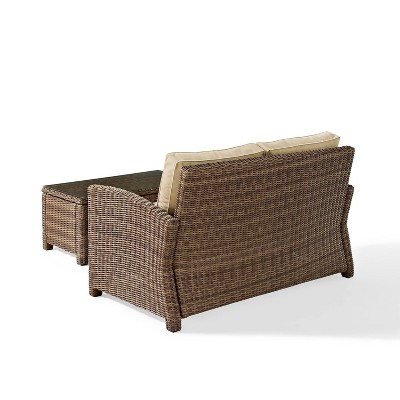 Sand Beige Steel Frame Outdoor Loveseat Set