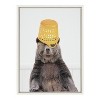 Kate and Laurel Sylvie Basket Case Bear Framed Canvas by Amy Peterson Art Studio, 18x24, White - 2 of 4