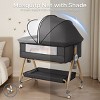 GOTGELIF 4-in-1 Baby Bassinet Crib with Adjustable Height, Bedside Sleeper, Rocking Mode & Mosquito Net - 4 of 4