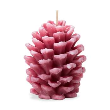 tag Frosted Pine Cone Candle Pink