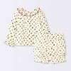 Baby Girls' Christmas Holiday 2pc Holly Berry Long Sleeve Button-Down Top and Bloomer Set - Cloud Island™ Cream - 2 of 4