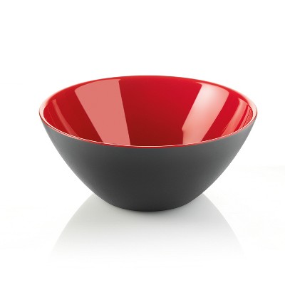 Guzzini My Fusion Black Exterior and Red Interior Acrylic Bowl, Set of 2